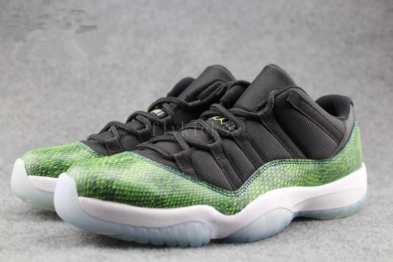 Authentic Air Jordan 11 Low Green Snakeskin